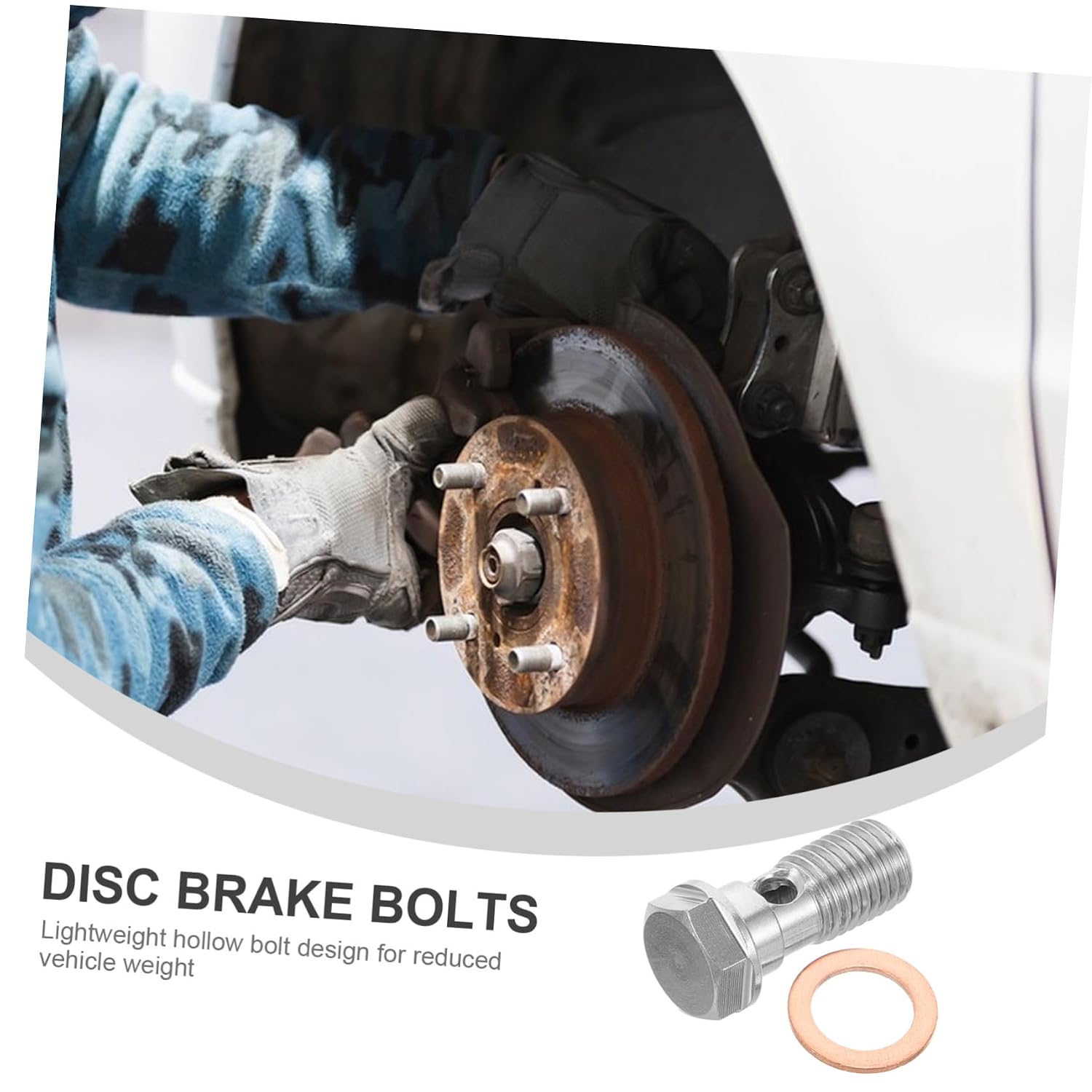 CHILDWEET Disc Brake Bolt Replacement Stainless Steel Caliper Slide Pin Lightweight Hollow Design for Quick Installation for Automotive Modifications