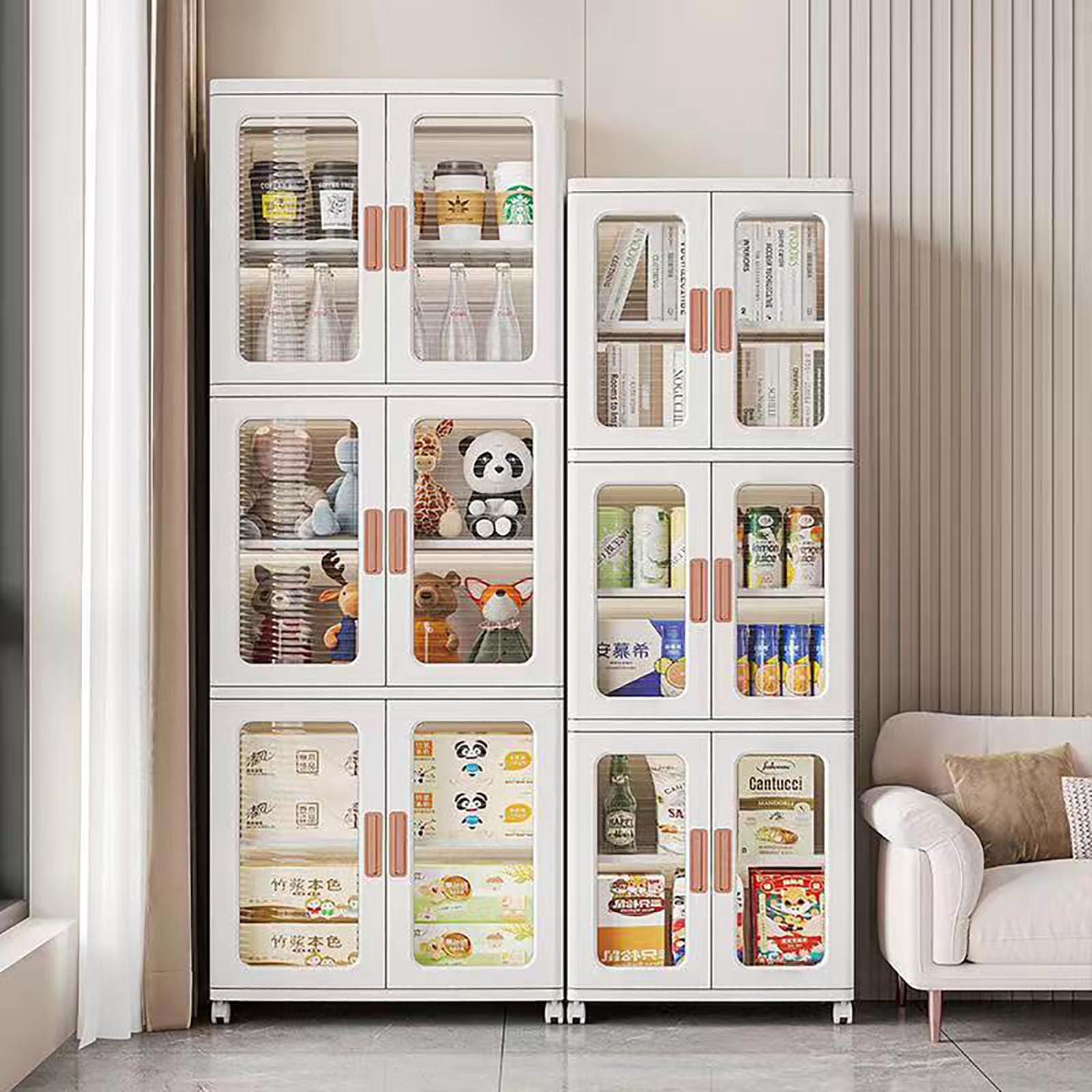 Armoire de rangement en plastique pliable pour organiser les collations et livres