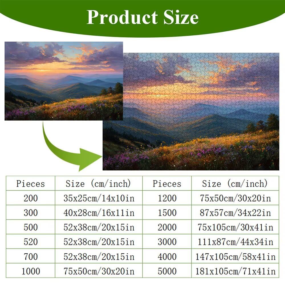 1500 elementów, puzzle dla dorosłych, krajobraz i góry, wytrzymałe drewniane puzzle o idealnym dopasowaniu, 87 x 57 cm, w zestawie plakat, prezent i uważność, dekoracja ścienna, nie dla dzieci poniżej