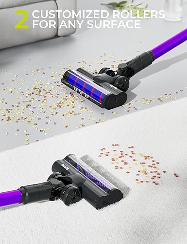 Miniatura 8 de Syvio 33Kpa Cordless Vacuum Cleaner with Digital Touchscreen, Lightweight Handheld Stick Vacuum, Auto Mode 30-60Min Runtime 60dB 5 Filtration