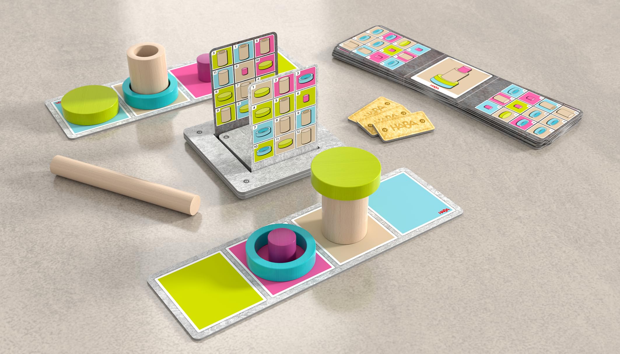HABA 2011822005 - Fast Factory, Juego Familiar de Mesa de lógica constructiva. Más 8 años