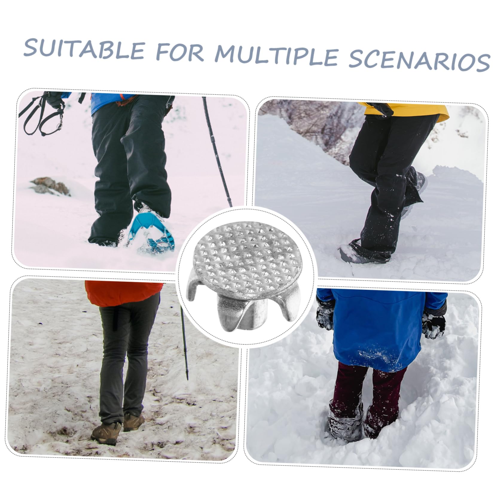 Pinchos Antideslizantes para Zapatos 5 Dientes De Acero, Tacos Metálicos Resistentes, 15 Piezas, Unisex, Ideales para Senderismo y Nieve, Puntas para Crampones, Accesorio Antideslizante