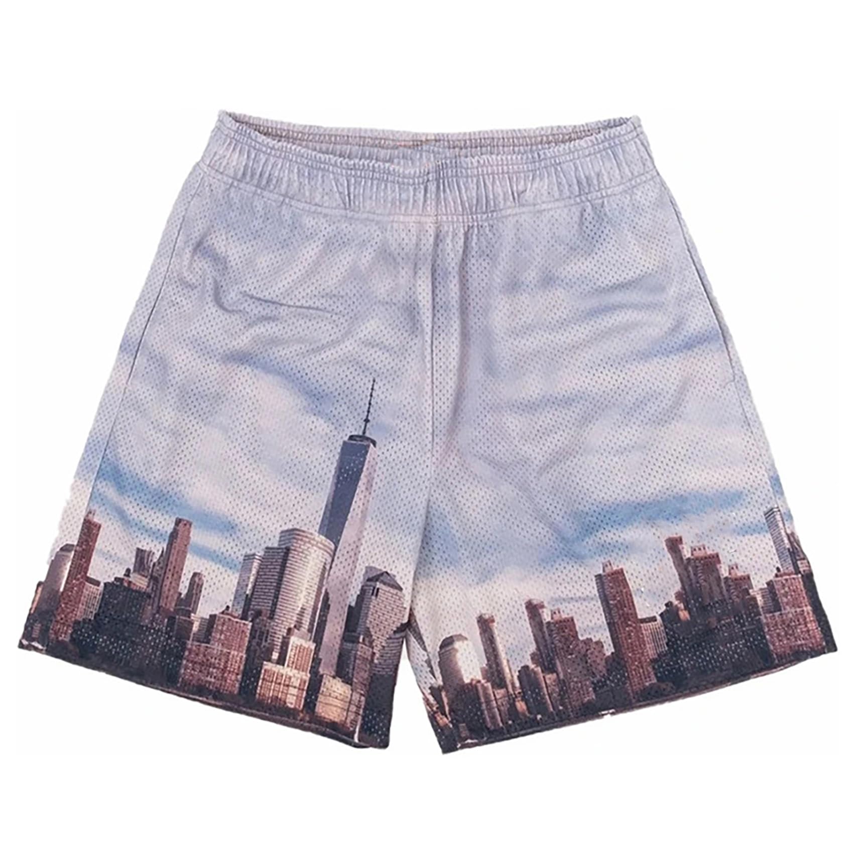 DIOTSR Mens Skyline Graphic Shorts Casual Streetwear Cool Basketball Shorts Running Workout Shorts with Pockets