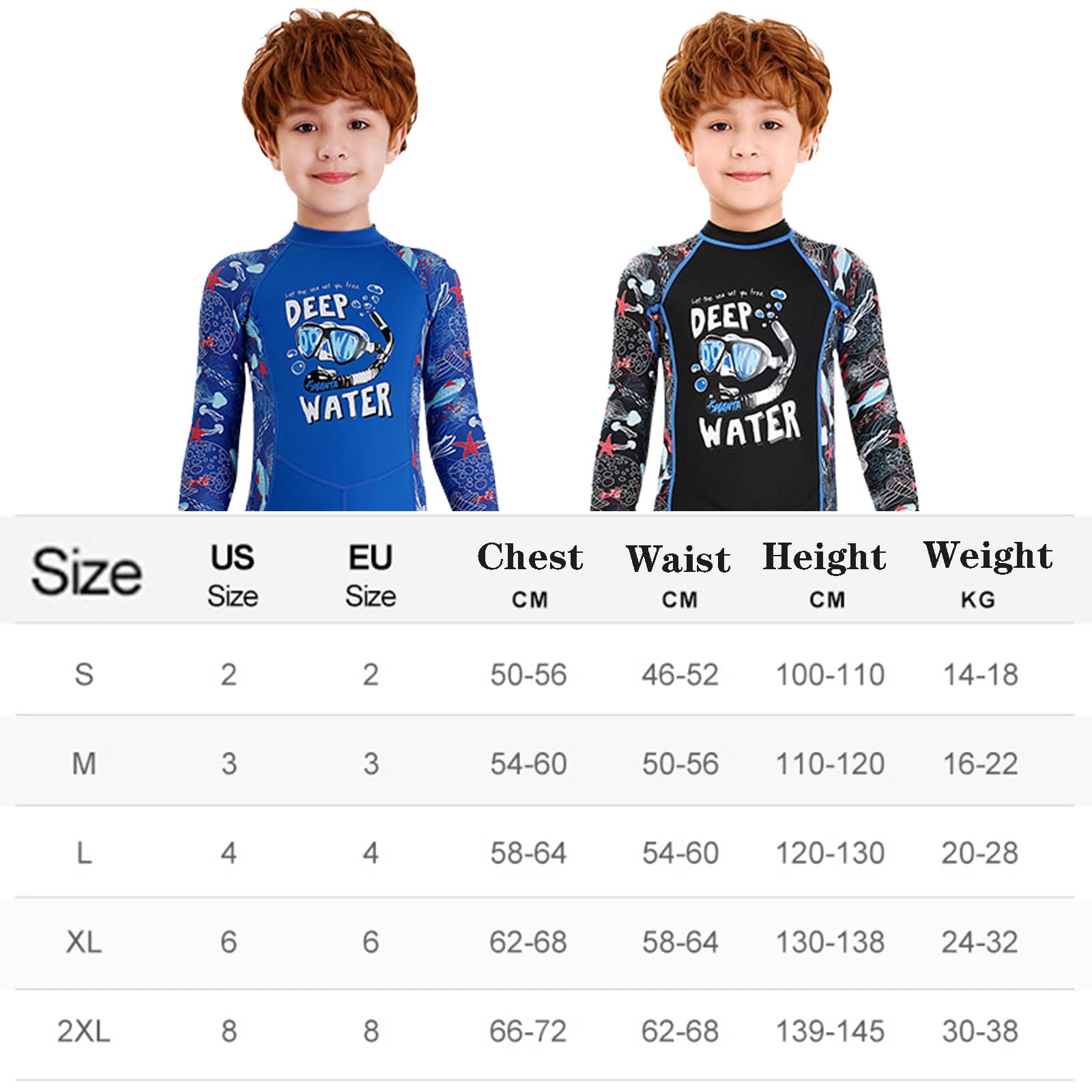 Combinaison de plongée pour Enfants garçons, Maillot de Bain Complet à séchage Rapide et Respirant pour Le Surf, la Natation et la plongée (Noir S)