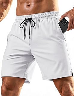COOFANDY Mens 7" Athletic Shorts Quick Dry Elastic Waist Gym Workout Shorts | Moisture Wicking Breathable 4-Way Stretch Fabric, Active Running Training Basketball Fitness, Casual Daily Wear