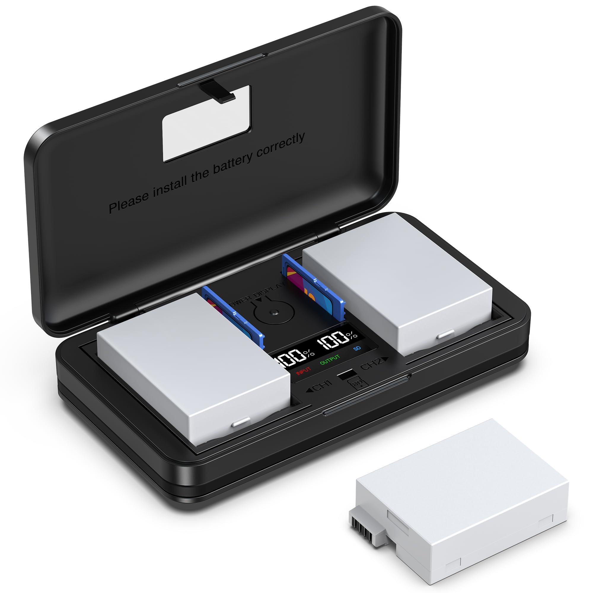 LP-E8 (1500mA) Camera Battery Multifunctional Charger Set (Including Two Batteries) Compatible with Canon EOS Rebel T2i, T3i, T4i, T5i, Kiss X5, X4,X6,X6i, X7i,550D, 600D, 650D, 700D