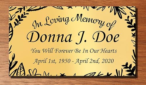 Miniatura 2 de Placa conmemorativa de 2.5 pulgadas de alto x 4 pulgadas de ancho, placa de identificación de latón satinado grabada, mensaje personalizado,