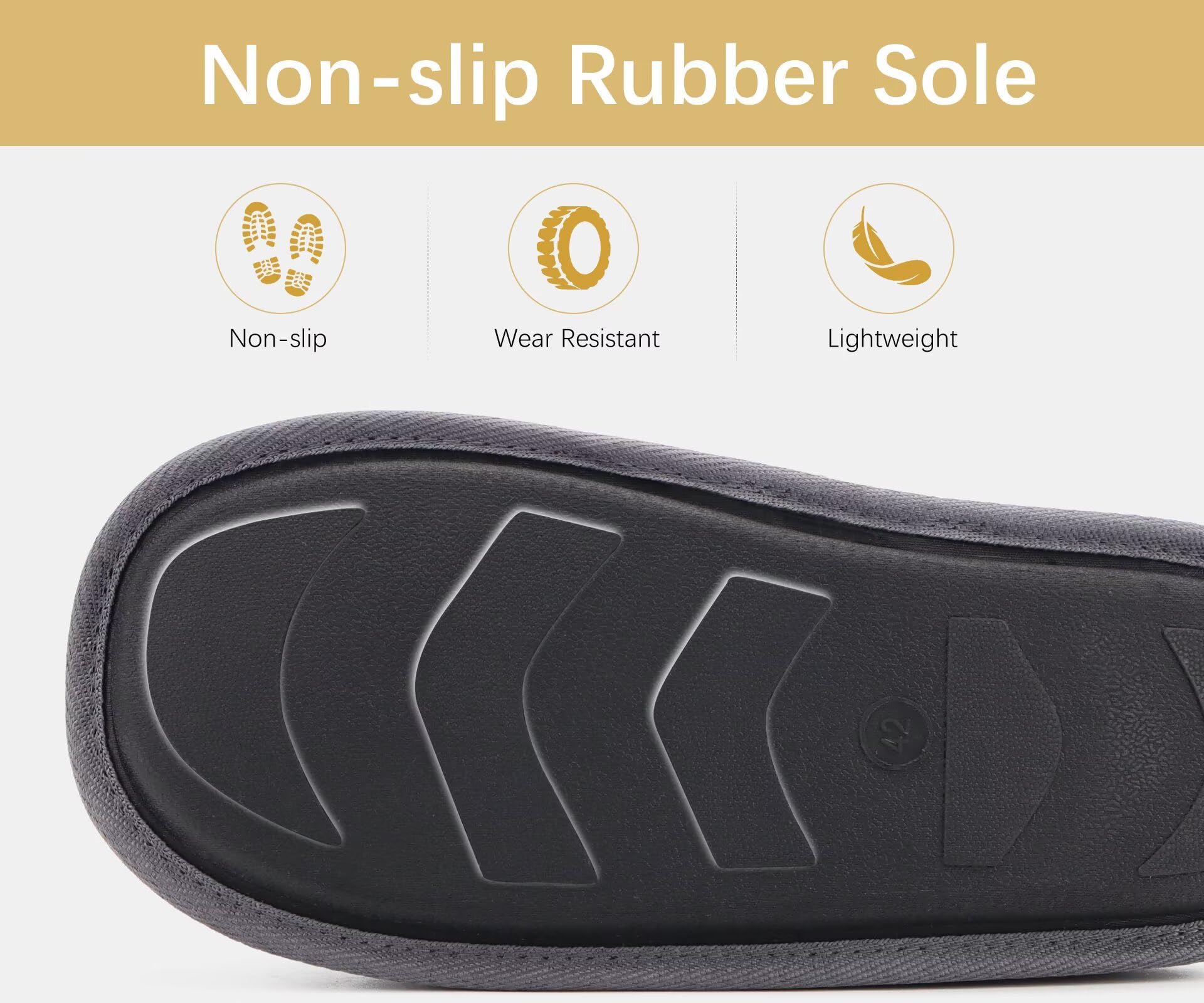 ONCAI Pantofole da Uomo Invernali, Comoda Memory Foam Calde Scarpe da Casa in Lana Con Suola Antiscivolo Taglia 40-49 EU