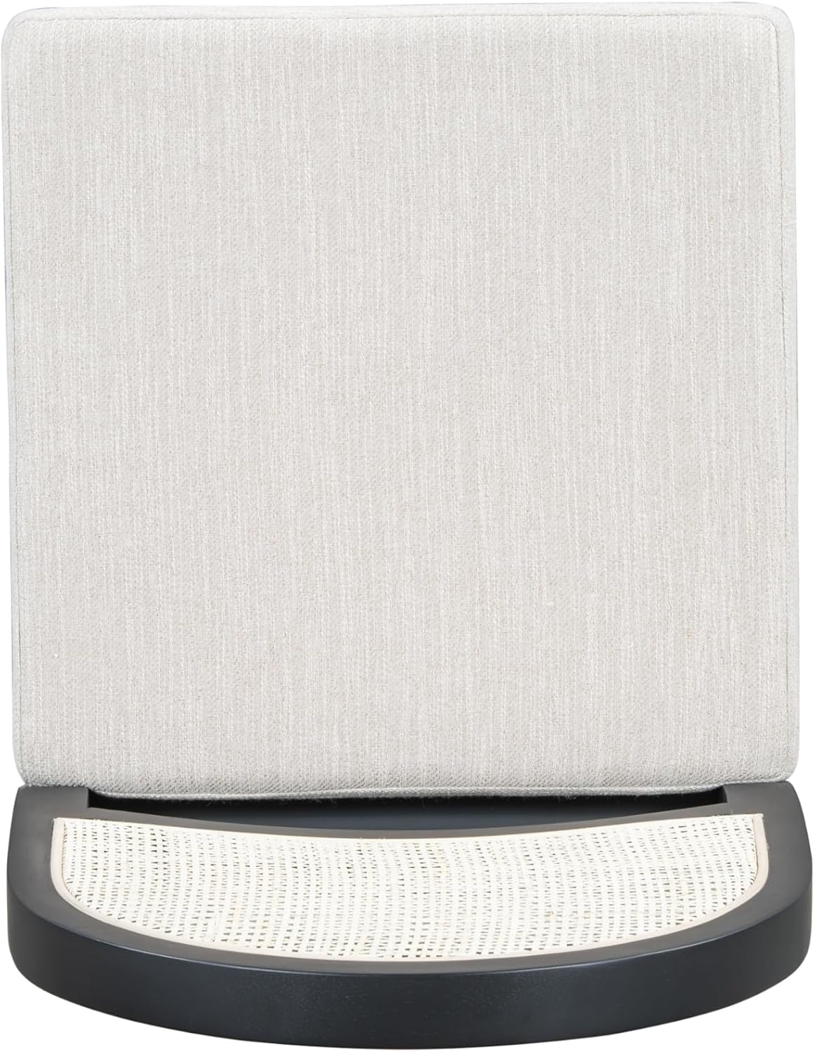 Merax Upholstered Bar Stool Set of 2, 24.5" Counter Height, Solid Wood Frame, Natural Rattan Woven Back, High Chair for Kitchen Island and Bar Tables, Black and Gray