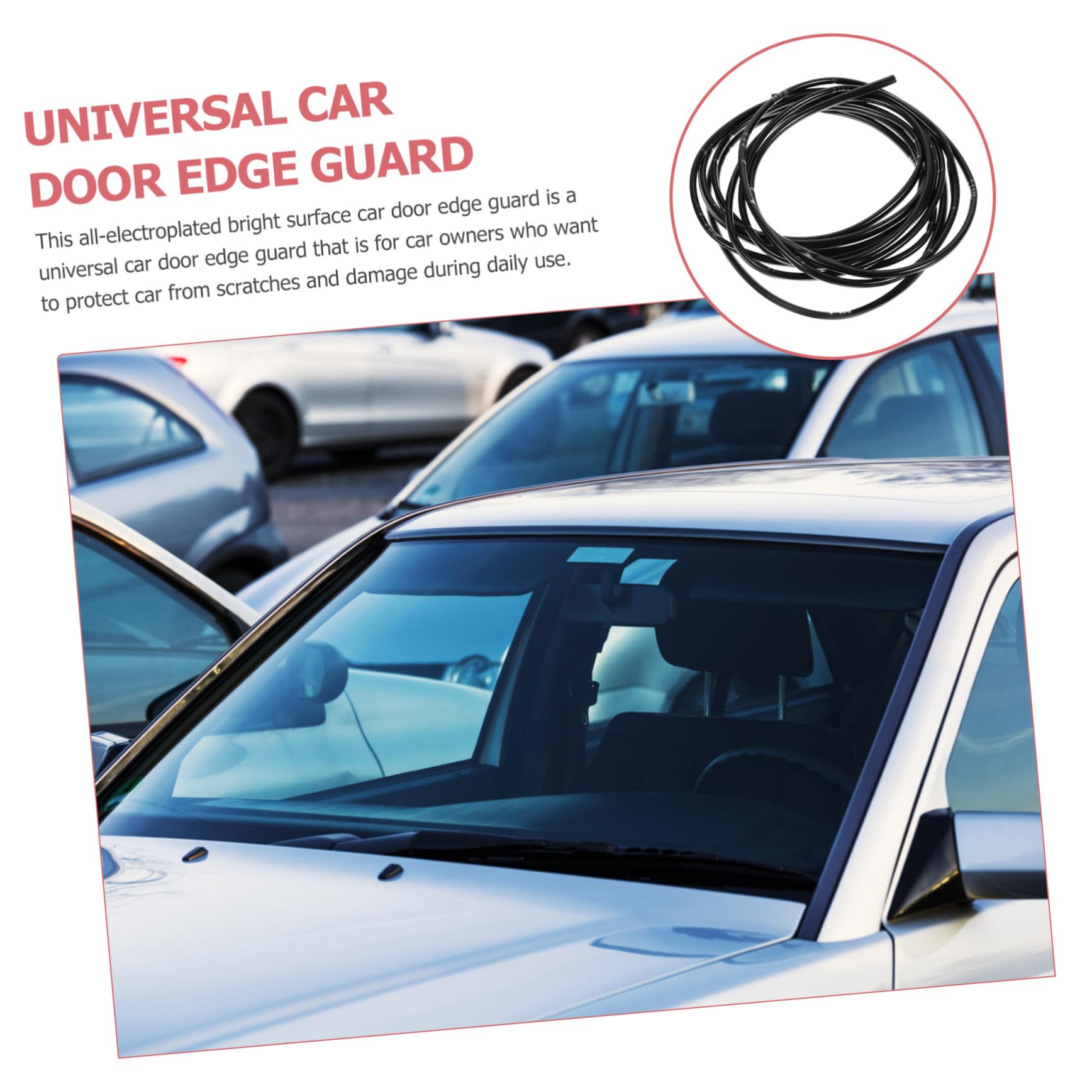 MAGICLULU 5 Protector de Bordes de Puerta de Coche de Tira Selladora Autoadhesiva con Superficie Electropulida Protección Eficaz contra Arañazos y Daños para Coche Instalación