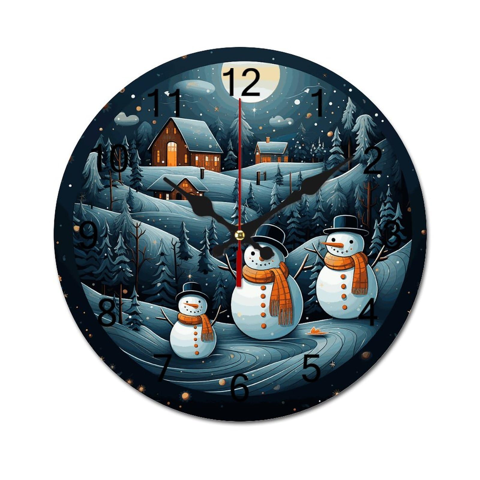 Horloge murale de Noël silencieuse pour un sommeil paisible sans bruit de tic-tac