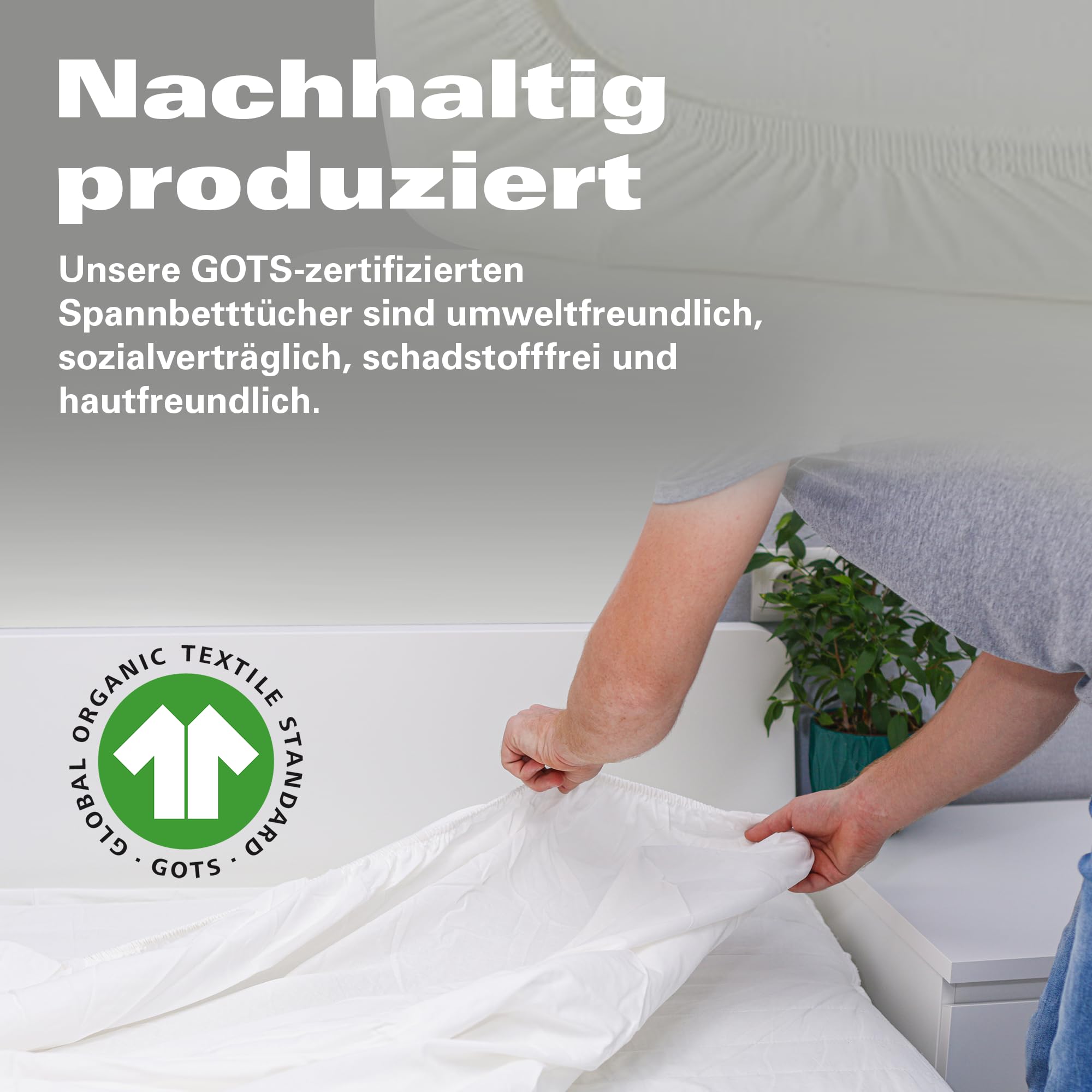 BaSaTex - Drap-Housse en Jersey Bio 90x200 cm - Drap-Housse en 100% Coton Bio certifié GOTS - 90x200-100x200 cm - Couleur : Anthracite