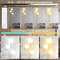 YuveSeqin arany állólámpa távirányítóval, 3 E27 LED izzóval, nappali hálószoba irodai lámpa 170 cm 4