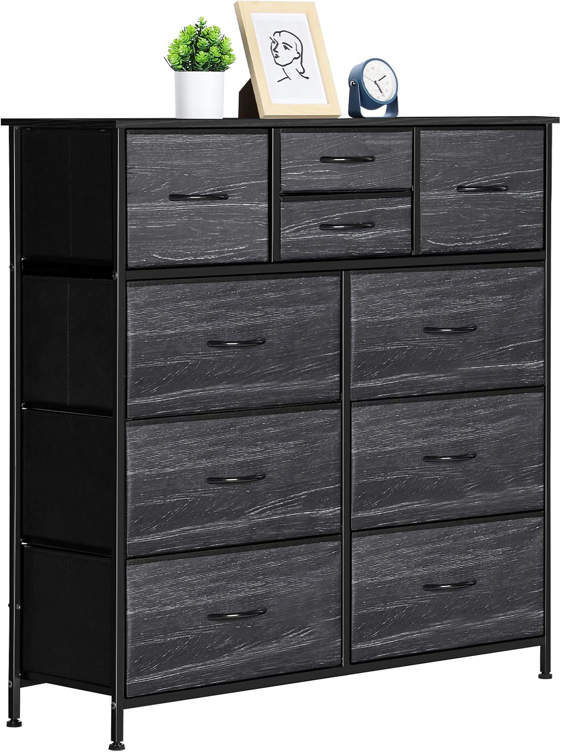 HAITRAL 10 Drawers Dresser Larger Fabric Storage Dresser