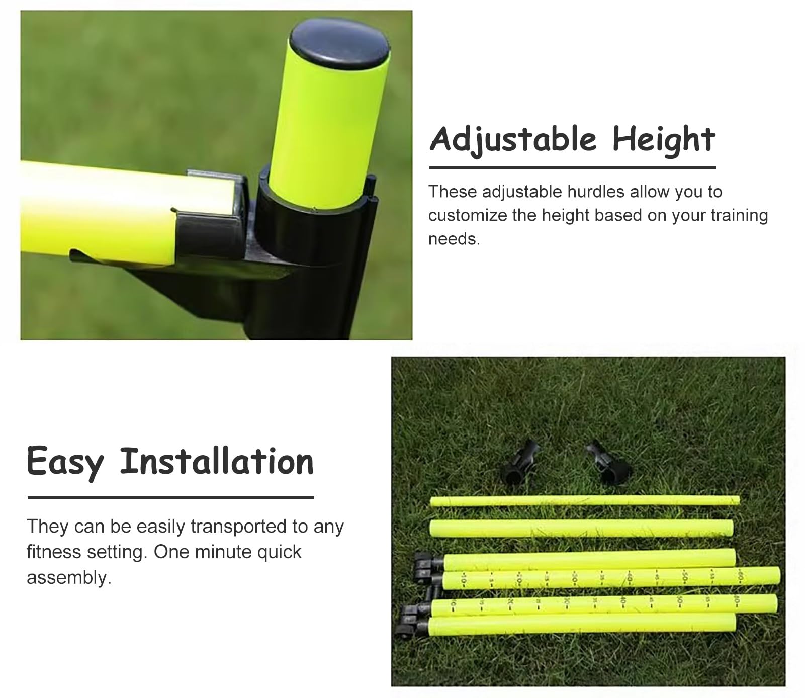 Agility Hürden Set Für Schnellkrafttraining, Höhenverstellbare Trainingsstangen, Für Sport, Fußball & Kondition (5 Pcs)