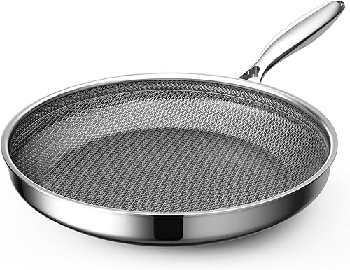 Sartén híbrida antiadherente de 8 pulgadas, sartén antiadherente, mango que se mantiene fresco, apto para lavavajillas, apto para horno hasta 500 F,
