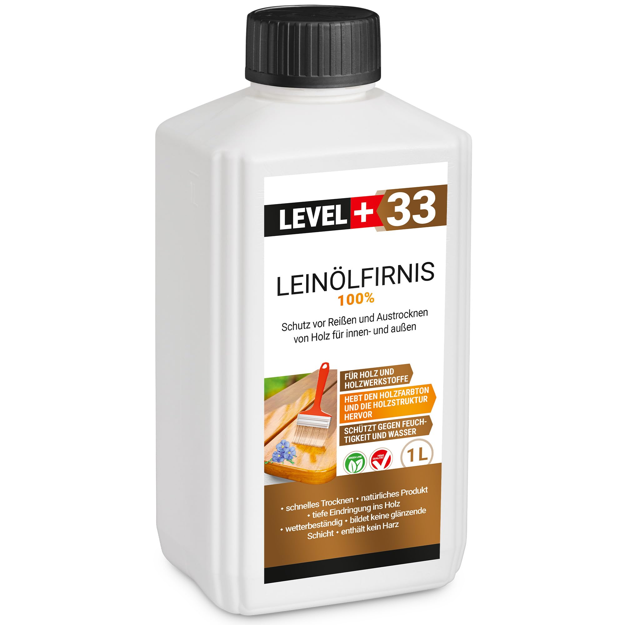 Leinölfirnis – 1 Liter, 100% Leinöl, lösemittel- und harzfrei