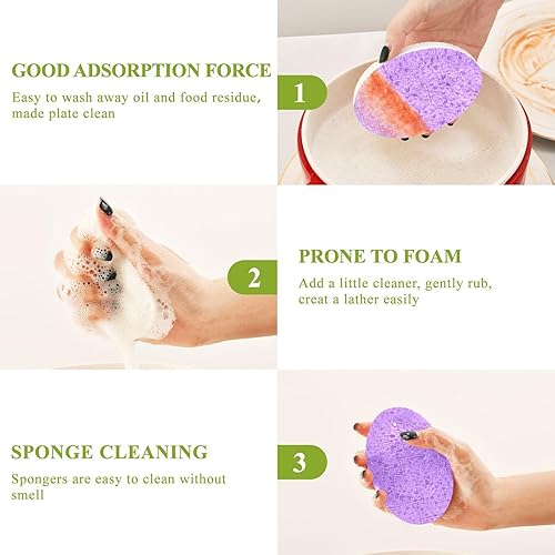 Vista 137 de Esponjas de cocina para lavar platos, esponjas de cocina para el hogar, esponja absorbente reutilizable abstracta cepillo trazo Trazo de pincel