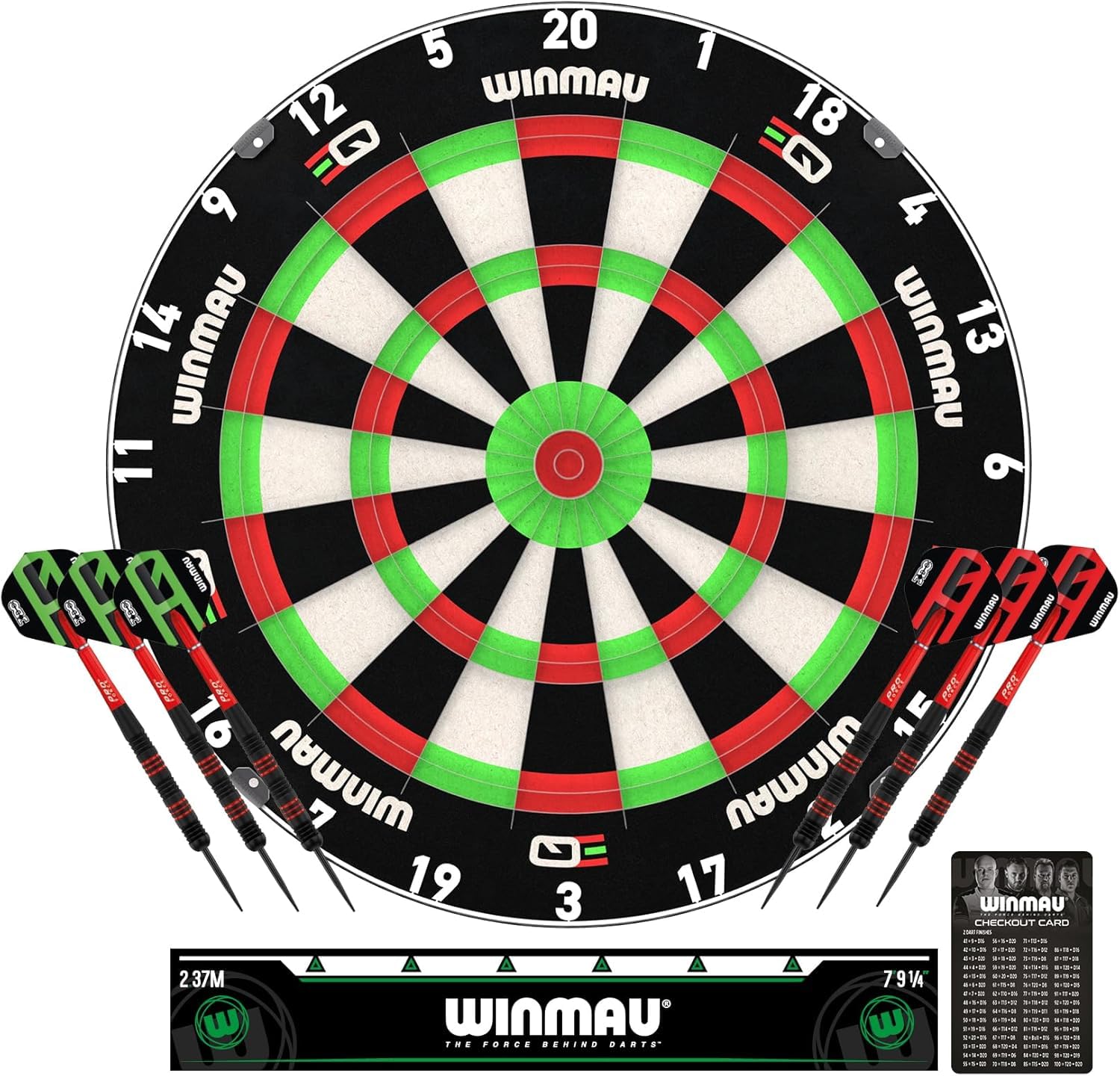 WINMAU Bersaglio per freccette per bambini – Tecnologia dual-core – Bersaglio professionale per bambini – Include bersaglio, set di freccette, linea Oche e scheda di cassa