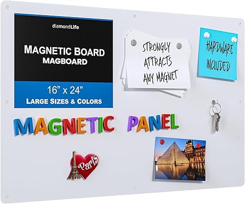 Miniatura 1 de Tablero de pared magnético para la oficina y el hogar, tablero de anuncios grande, tablero magnético - 3 acabados incluidos. Pizarra blanca