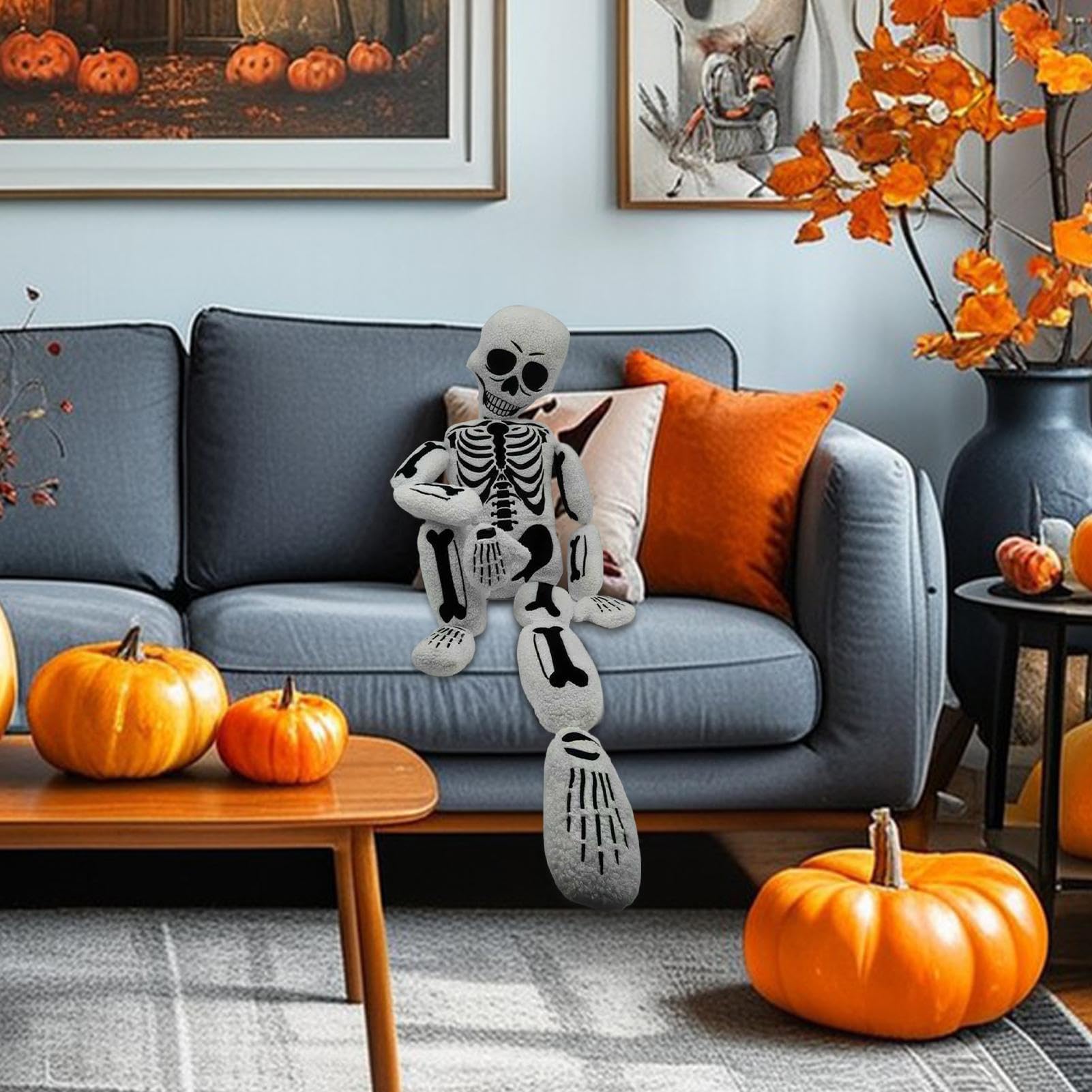 Cuscino decorativo di Halloween Teschio in peluche morbido realistico | Cuscino scheletro umano decorazione Halloween Teschio Gotico Imbottito In Peluche Per Divano, , Camera Da , Soggiorno