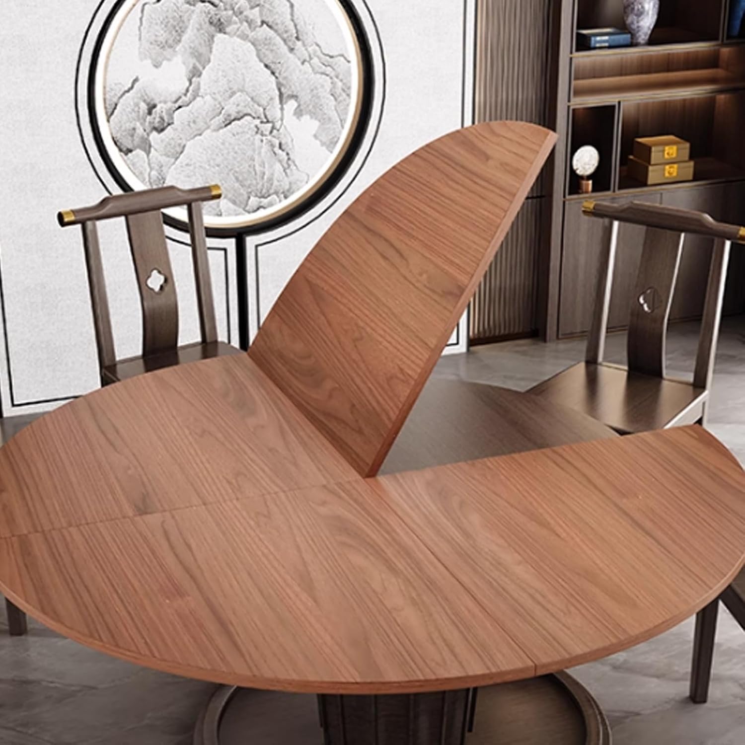 Large Round Foldable Table Top, Temporary Extender Folding Tabletop, Home Storable Wood Table Top, No Legs, for Home Backyard Dining Room(120cm/47.2in)