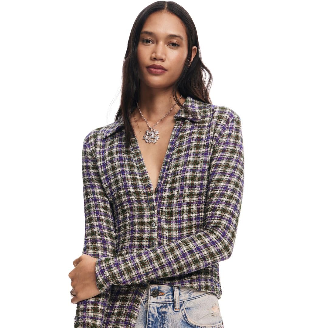 Desigual Damen Rot Woman Woven Shirt Long Sleeve Blouse, M Eu