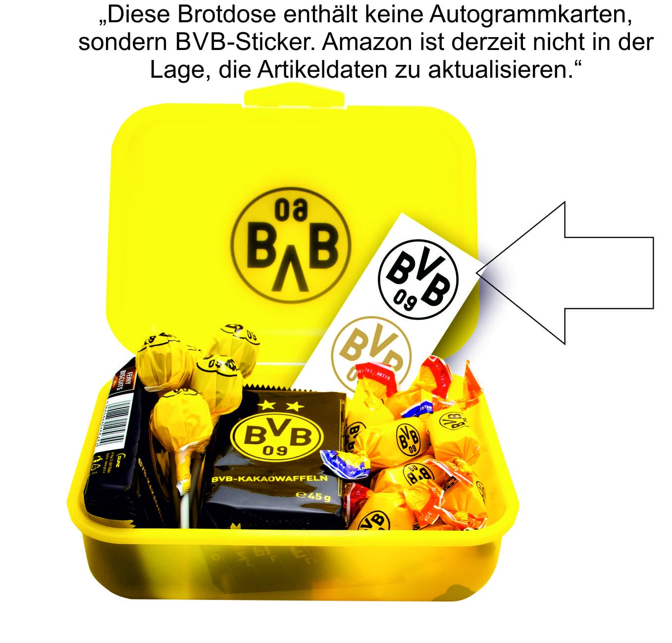 Gunz BVB Borussia Dortmund - Contenitore per il pranzo BVB, 275 g, con 5 carte di stampa BVB
