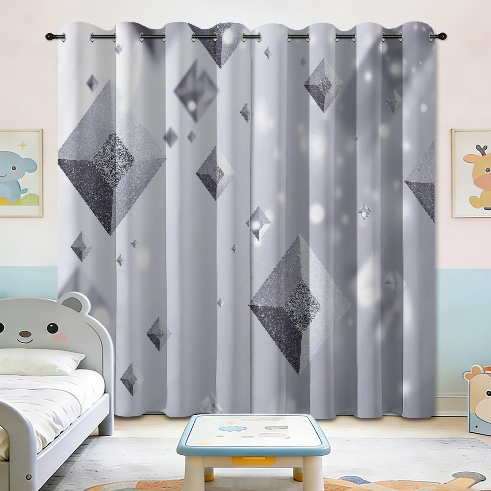 Cortinas opacas de 46 x 72 pulgadas, diseño geométrico abstracto de