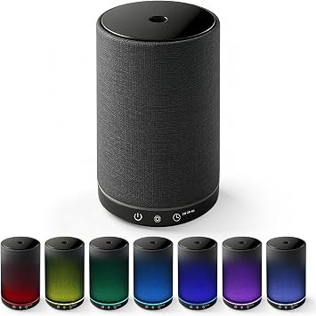 Essential Oil Diffuser with Fabric Cover 150ml Portable Aroma Diffuser Aromatherapy Oil Diffuser with 7 Colors LED, Scent Diffuser with Timer Function, Mini Humidifier for Bedroom Home Office