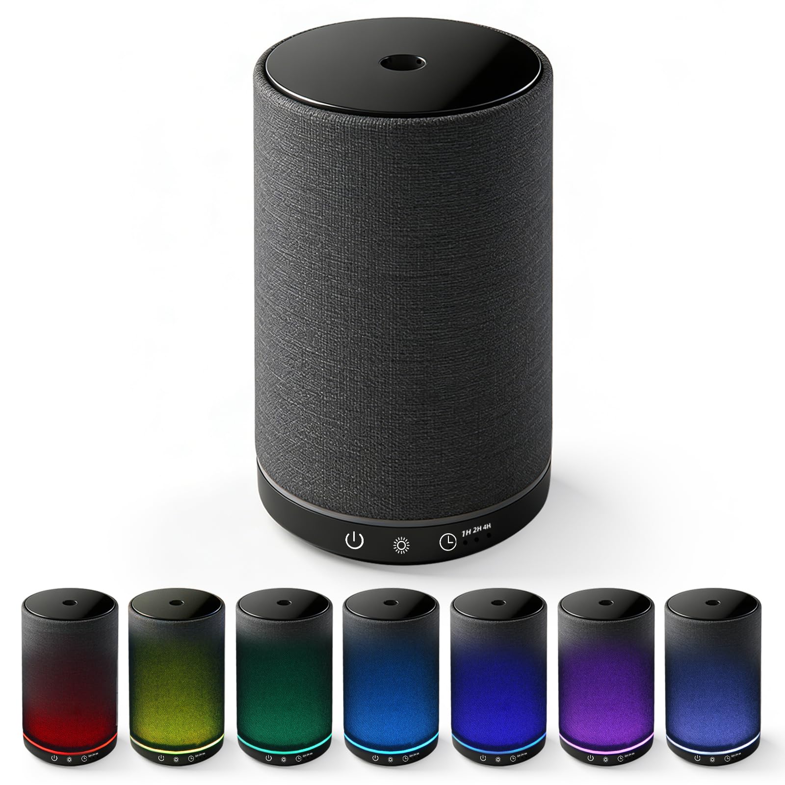 Diffuseur d'huiles essentielles en tissu de 150 ml avec lampe LED à 8 couleurs et minuterie