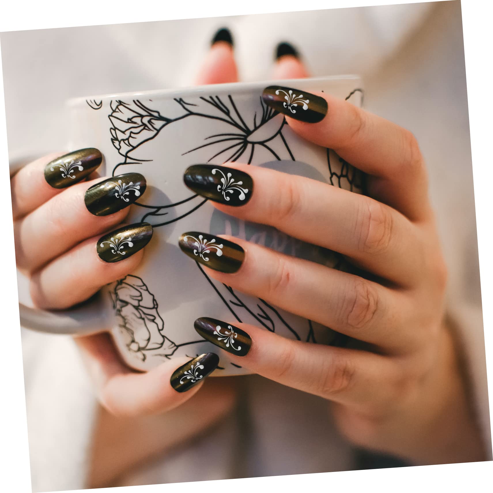 PACKOVE 4 Set Adesivi Per Manicure Dei Fiori Di Rilievo Adesivi Per Unghie 3d Decalcomanie Per Unghie Fai Da Te Per ie Finiti Per ie in Rilievo Adesivo 8 Fogli * 4