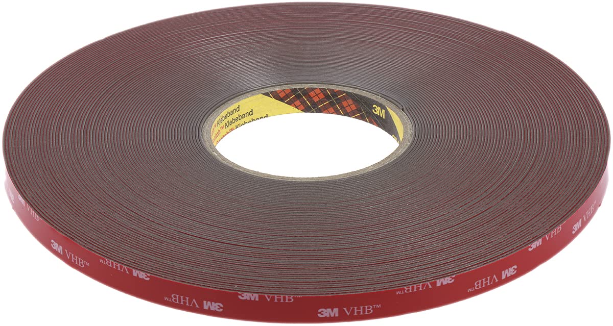 3M GPH-110GF Schaumstoff Klebeband doppelseitig, Grau, 1.10mm, 12.0mm x 33.0m, 37 N/cm