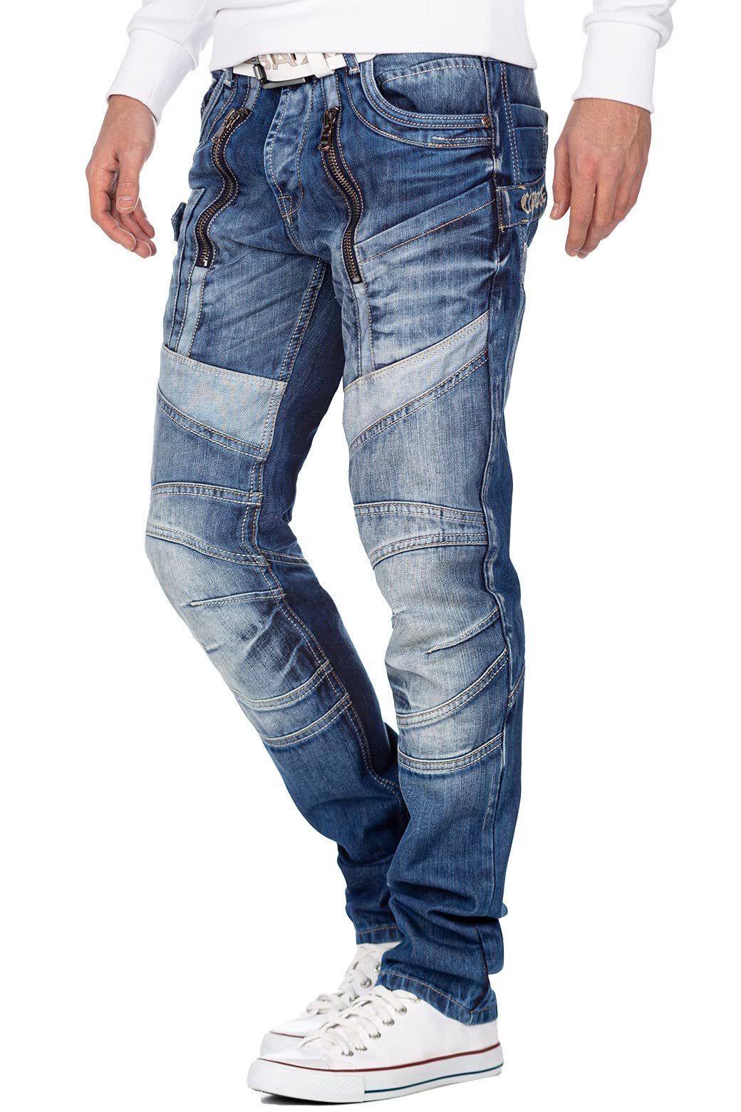 Cipo & Baxx Vaqueros para Hombre Regular y Slim Fit Estilo Biker Desgastado