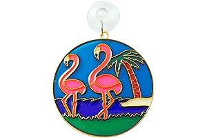 Mesmerizing Flamingo Suncatcher: A Tropical Oasis for Your Window