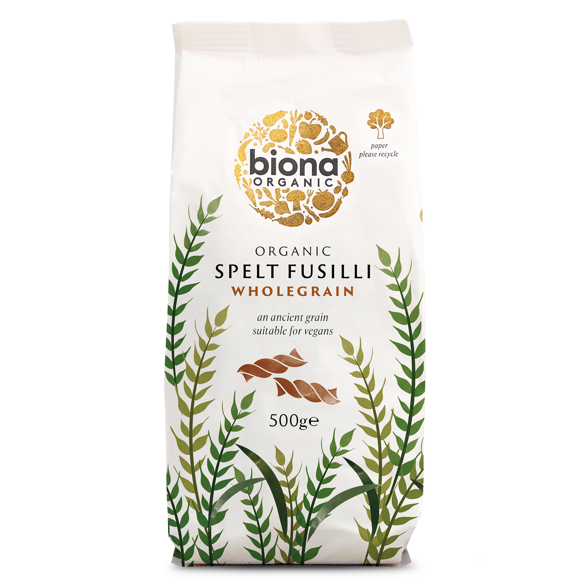 Biona Organic Wholewheat Spelt Fusili, 500g
