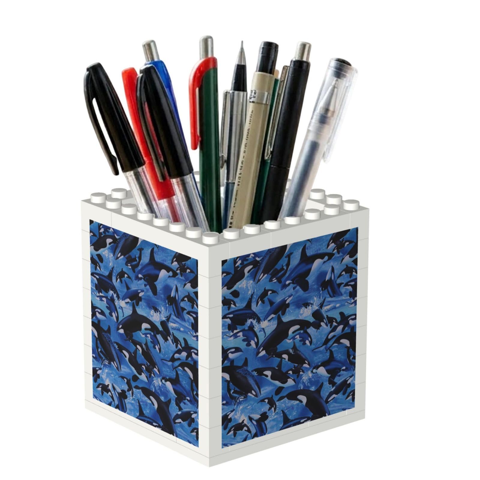 Poadnly Killer Whale, Pen Pot Pencil Holder for Office Home School, Compact Desk Organiser for Office Stationery