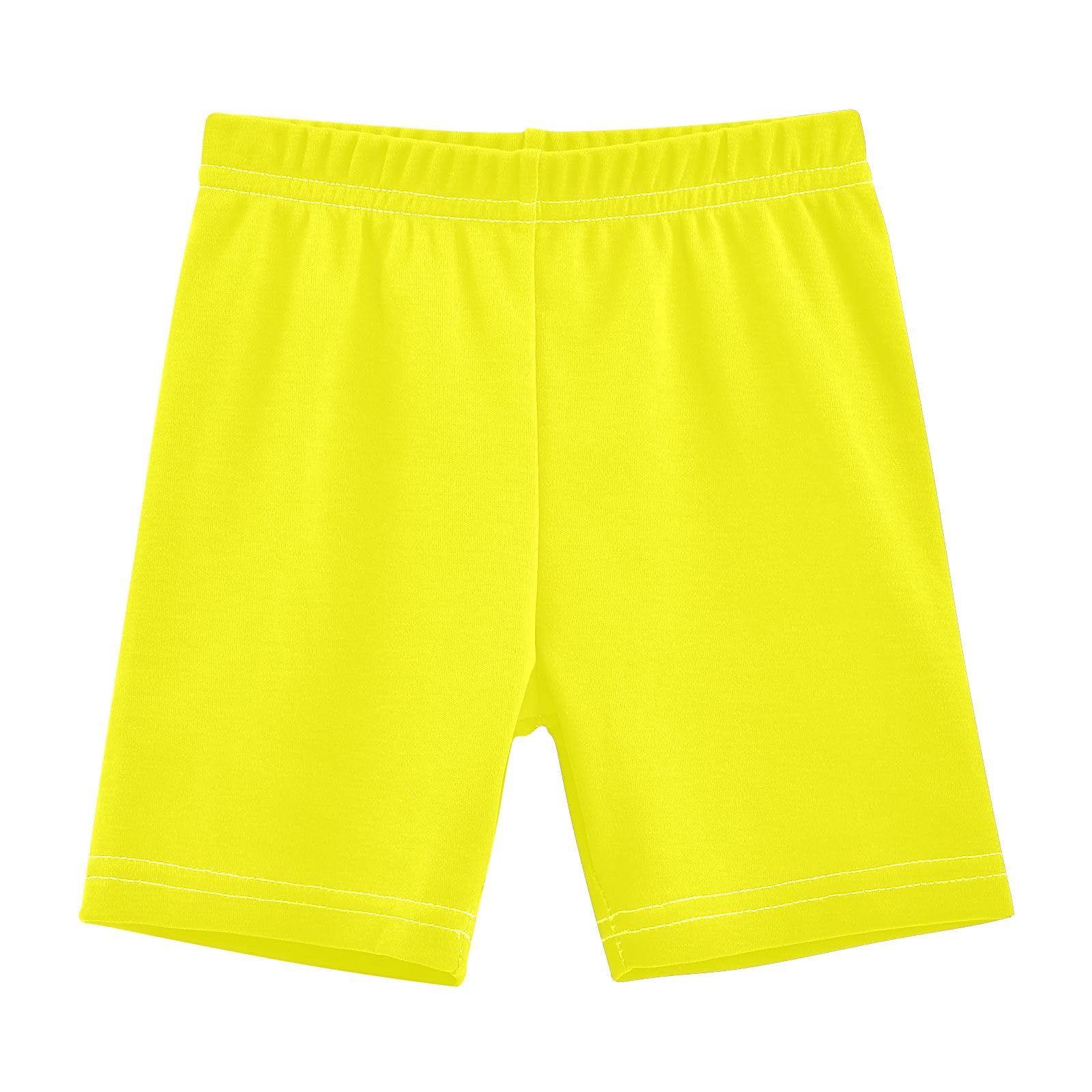 CHIFIGNO Girls' Bike Shorts Cartwheel Shorts Kids Breathable Biker Short for Under Dress Yellow 5T