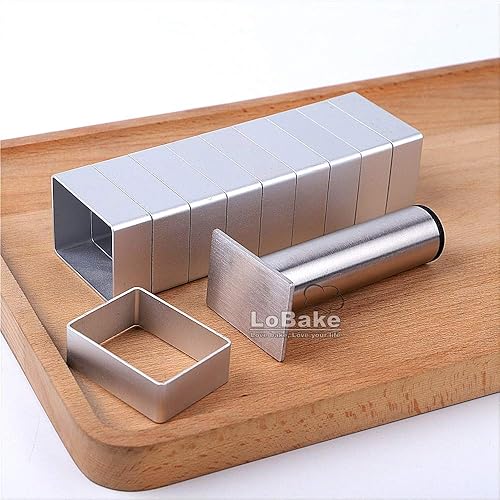 Miniatura 3 de LoBake Molde rectangular de aluminio para pastel de piña de acero inoxidable presionando sello mooncake molde fondant galletas moldes DIY