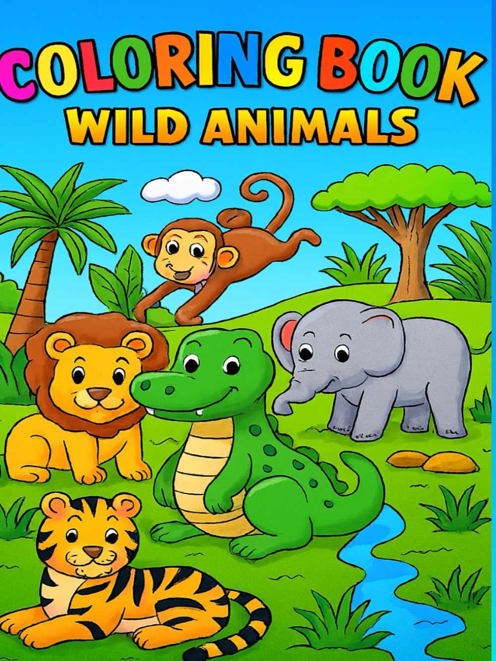 Wild Animals Coloring Book – Children's Activity Book
