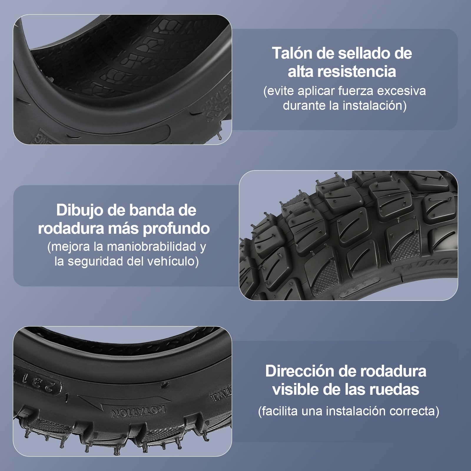 Neumáticos Off-Road Tubeless 10x2,7-6,5 para Smartgyro Speedway, Dualtron 3, KuKirin G3