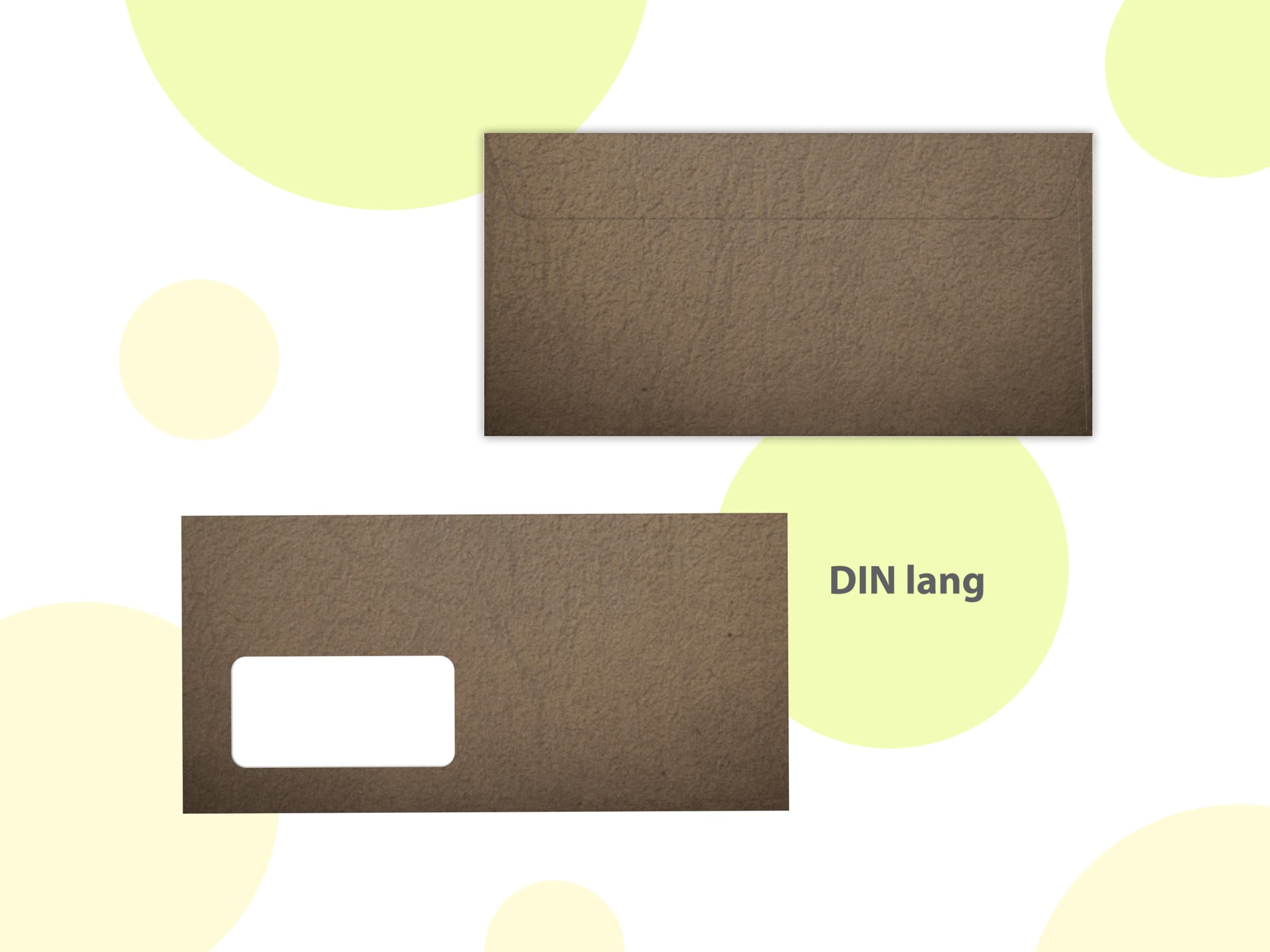 Briefpapier-Set 250 Briefbögen DIN A4 + 250 Kuverts DIN-lang mit Fenster haftklebend - Papier beidseitig bedruckbar Geburtstag Jubiläum Hochzeit Menükarte Geschenk - braun natürlich modern