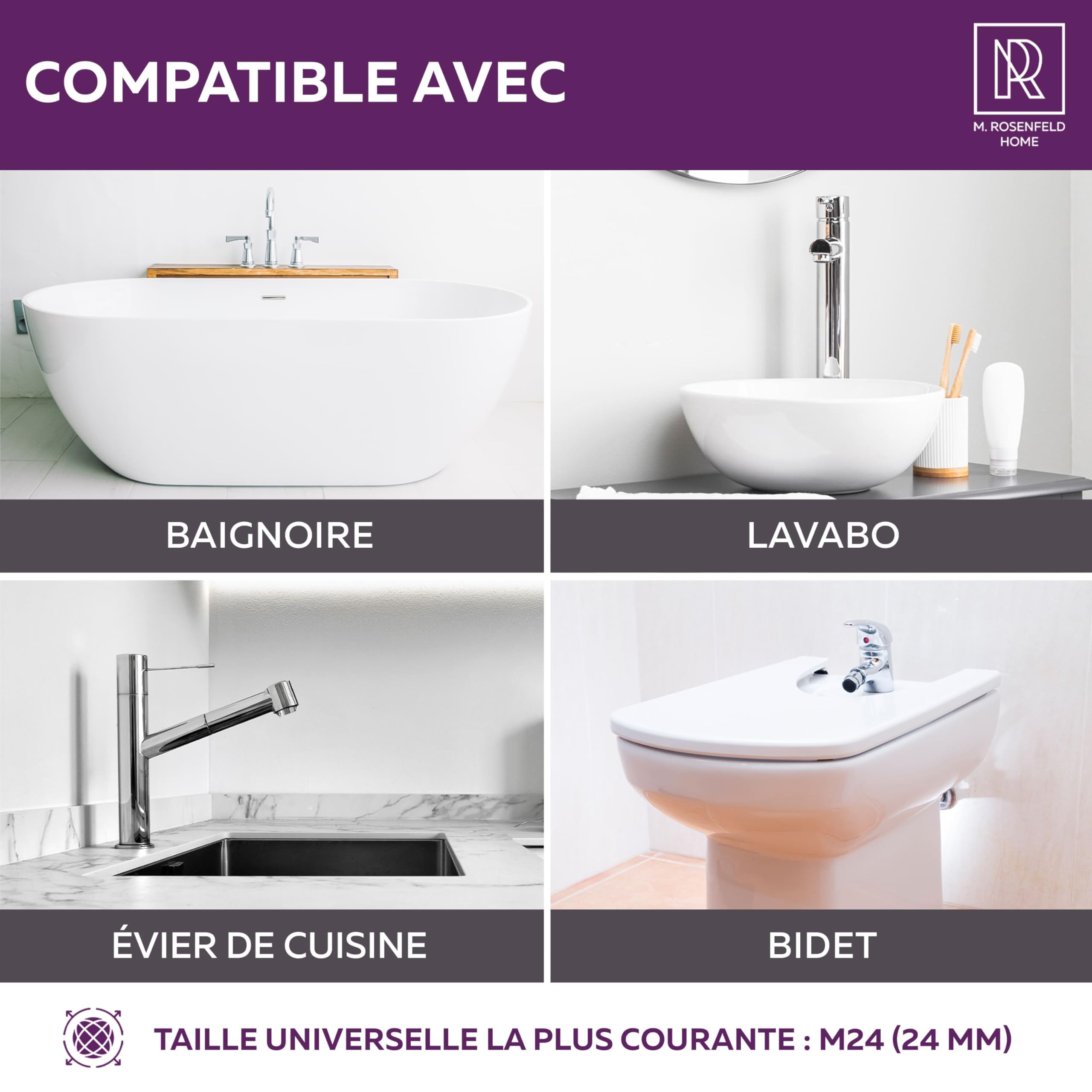 Mousseur Robinet M24 Laiton Chromé Économiseur d'Eau Filtre Anticalcaire 5 L/min
