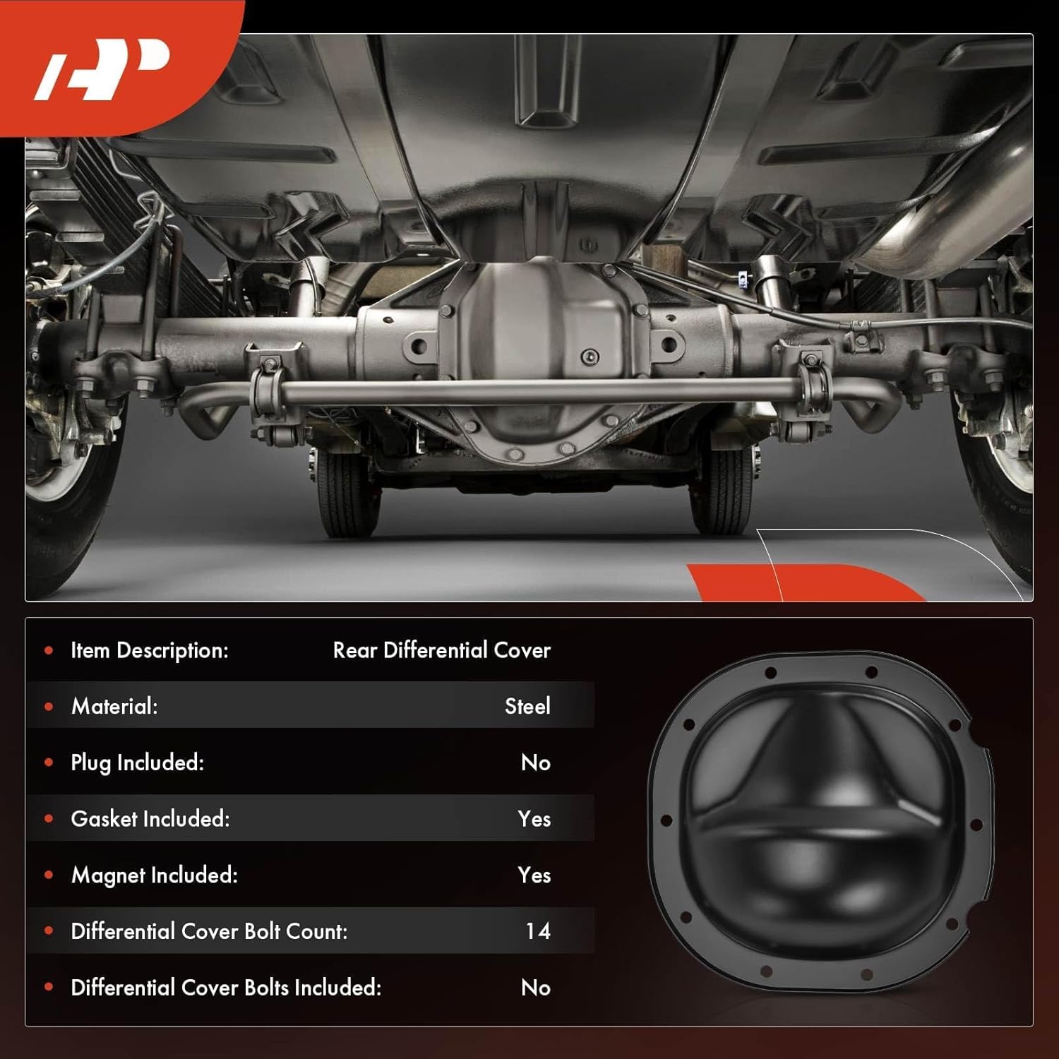 A-Premium 8.8 Ring Gear Rear Differential Cover W/Gasket Fit for Ford F-100 1983, F-150 1983-2014, F-150 Heritage, Explorer, Expedition, Ranger & Lincoln Mark LT & Mazda B2300 & Mercury Mountaineer