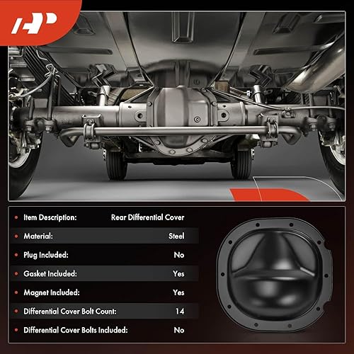 Miniatura 3 de A-Premium Tapa del diferencial trasero con junta compatible con Ford F-150 F-100 Expedition Explorer E-150 Ranger Lincoln Mark LT Mazda
