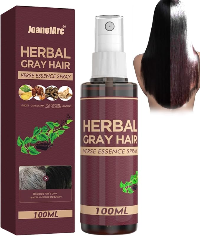 Herbal Essence Hair Spray,Gray Hair Verse Essence Spray,Hair Darkening Conditioner,Reverse Grey Hair,Hair Coloring Essence for 4 Weeks Gradual Results(100ml)