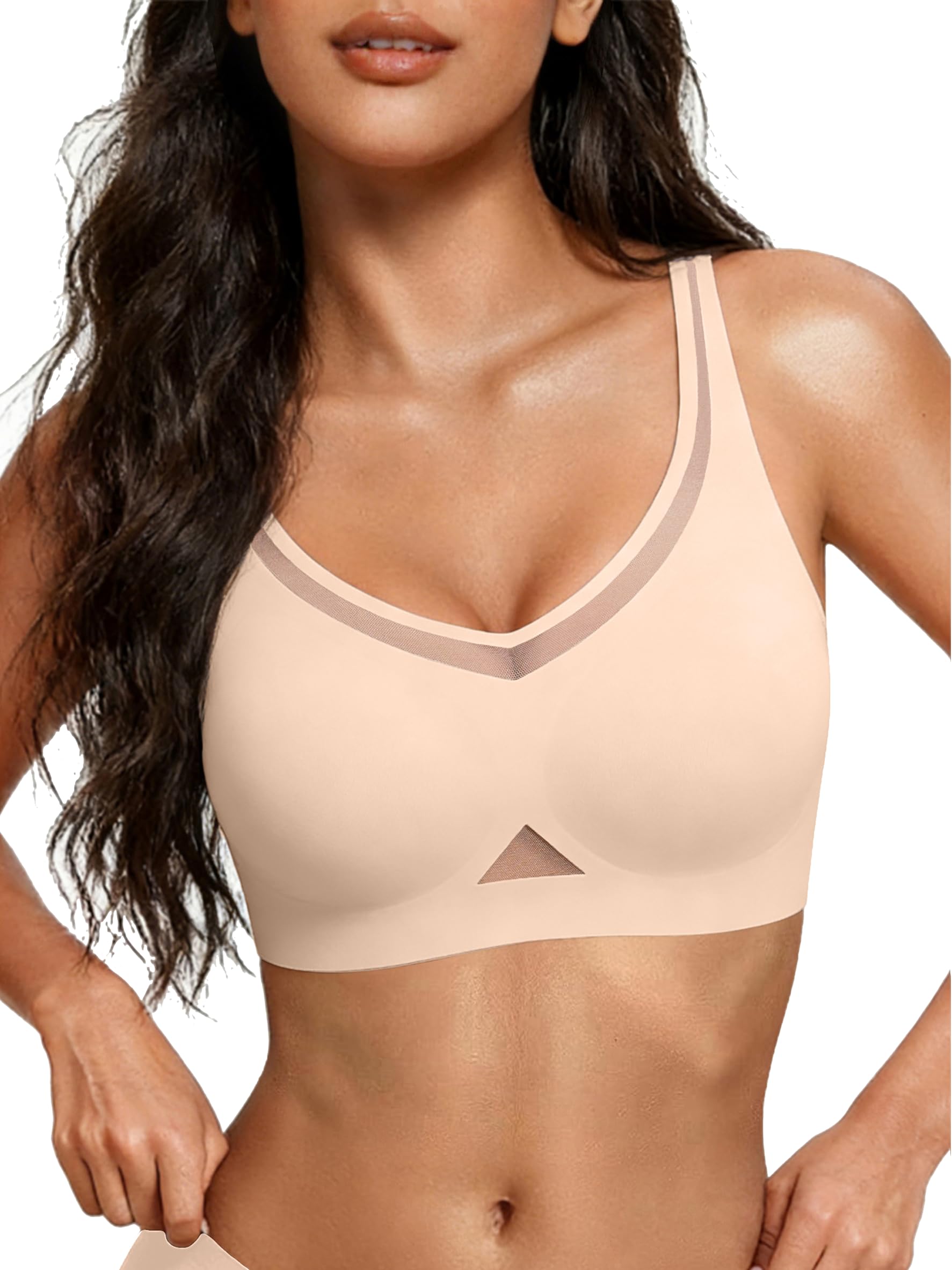 Avidlove Wireless Bras for Women Mesh Full Coverage Jelly Padded Bralette No Underwire Seamless Everyday Bra — view 12