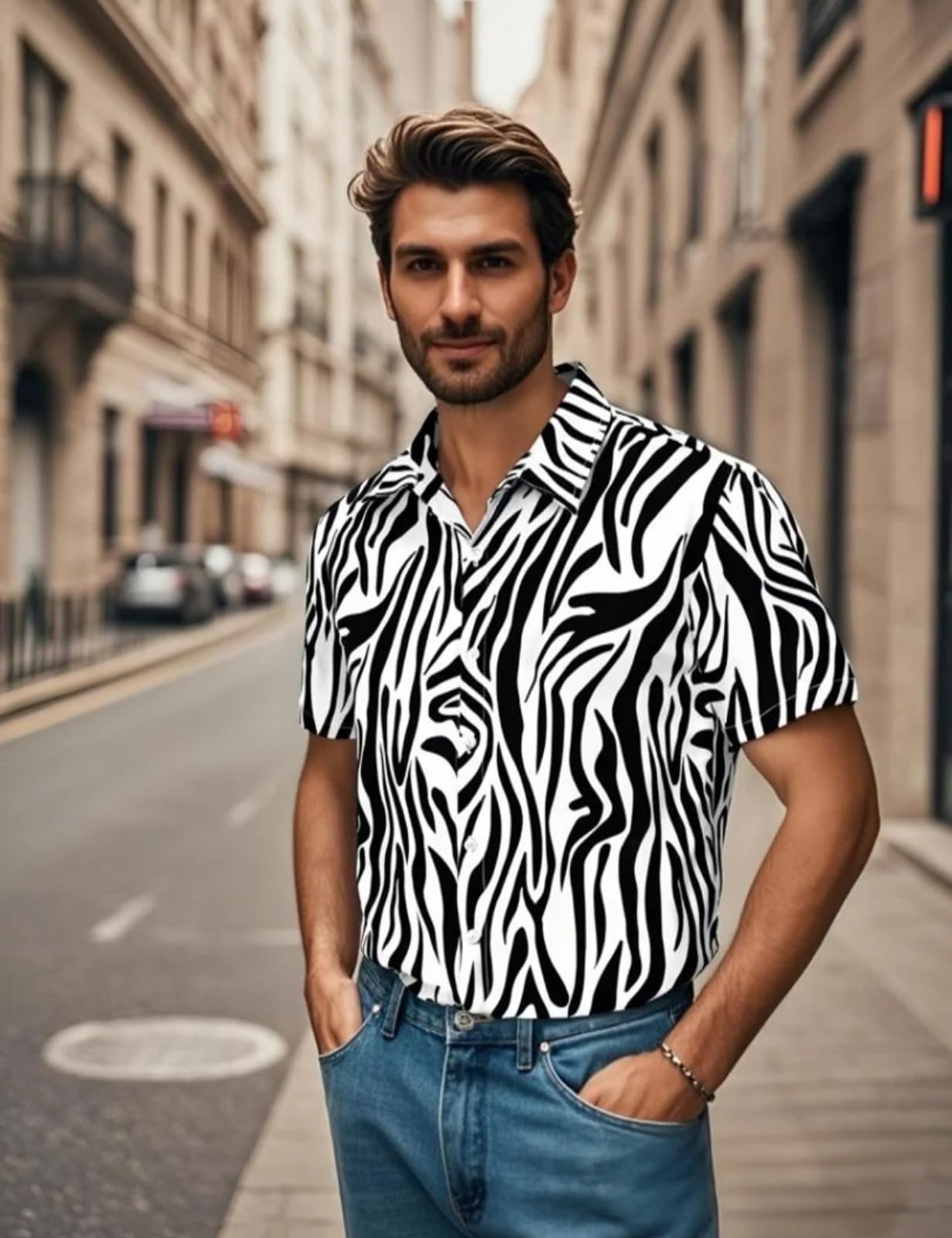 Camicia Stampa Animale Uomo Maniche Corte Casual Shirts | camicie hawaiane da uomo, camicia di frutta, camicia estiva, vacanza