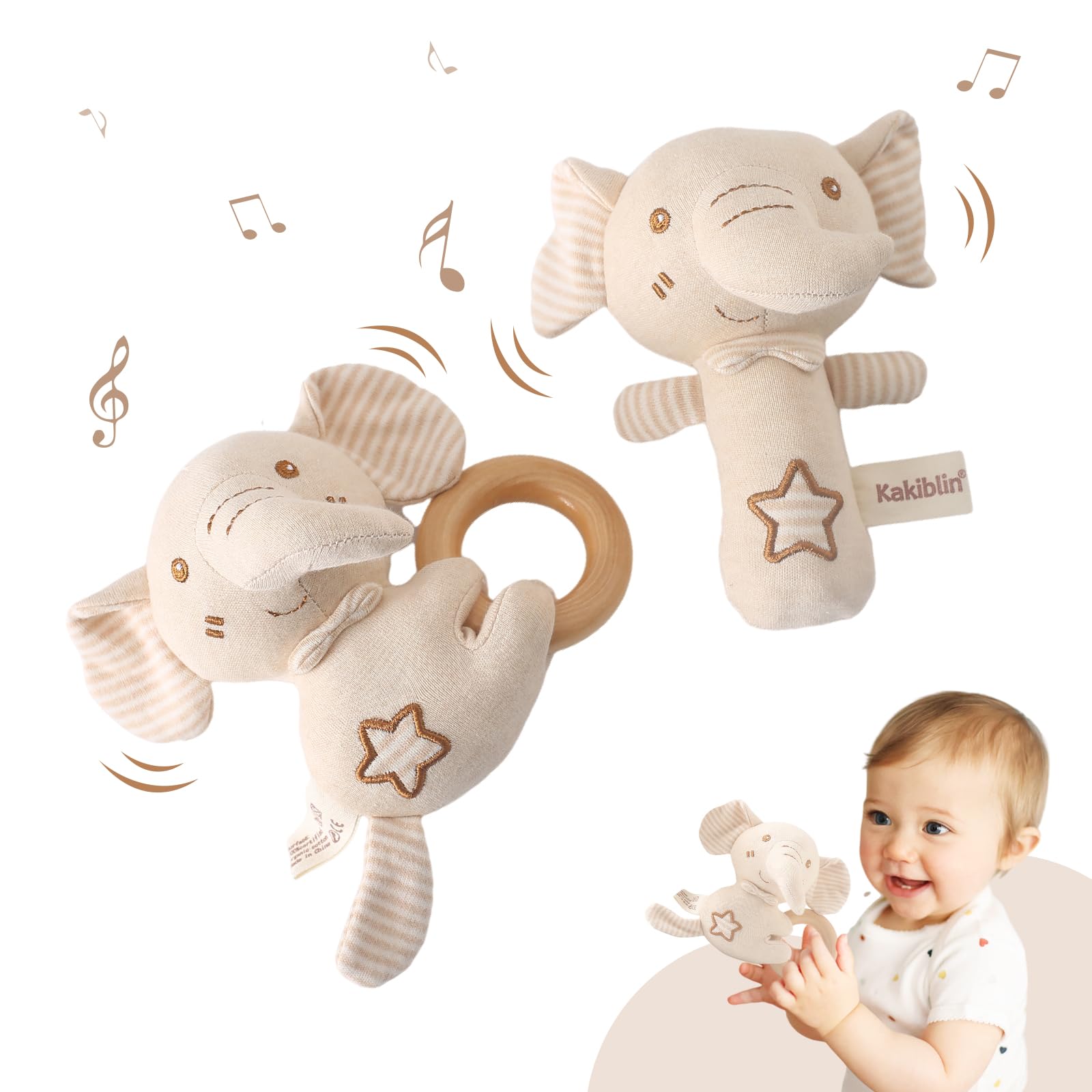 Youuys Set de sonajero para bebé (elefante)