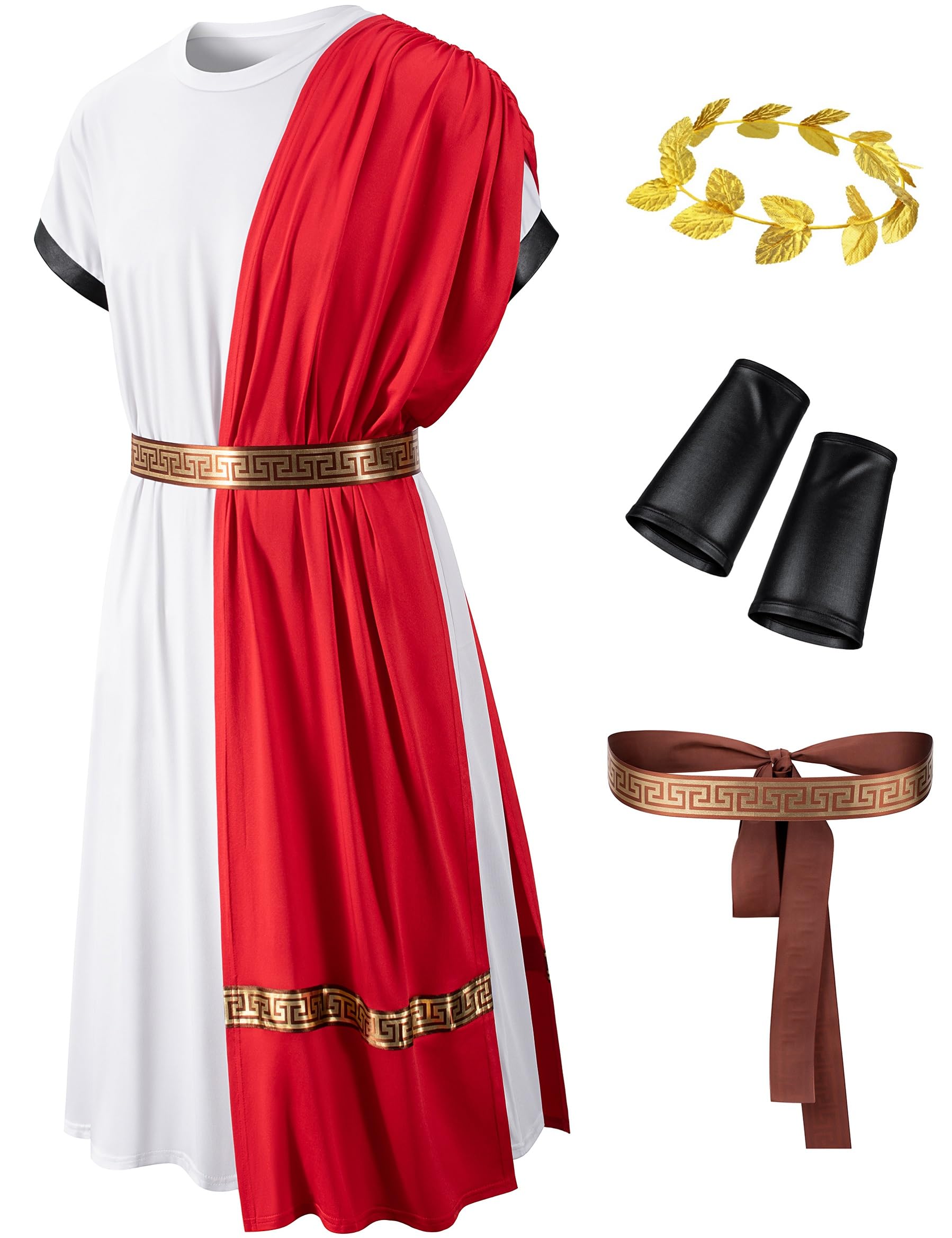 TOKYO REVENGERS Adult Toga Costume Roman Robe Greek God Outfit Halloween Cosplay Costume Accessories Set(Red 2XL)